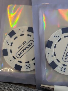 Coach White and Blue Poker Chip